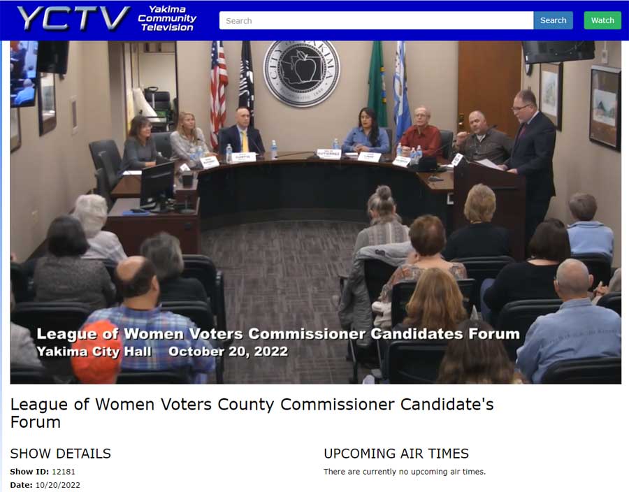 Yakima County Commissioner Candidate Forum